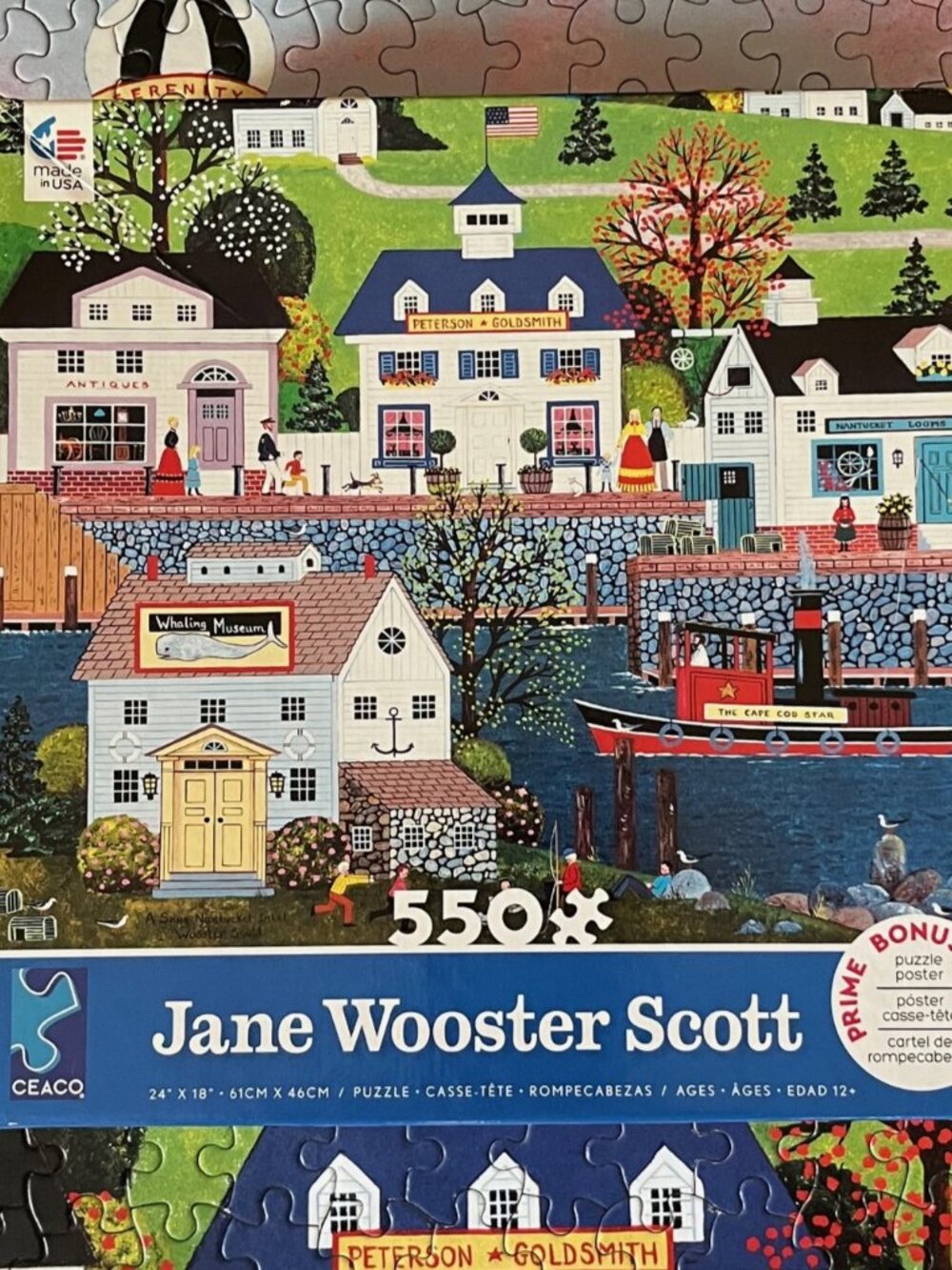 Ceaco Jane Wooster Scott “Nantucket Inlet” 550 Pc Puzzle Complete with Poster